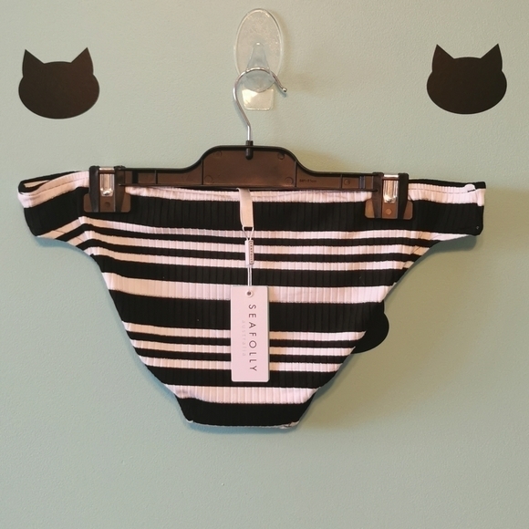 Seafolly Bikini Bottom Striped Hipster 14 New Plus - Picture 2 of 7